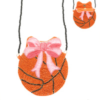 BASKETBALL W RIBBON ROUND BAG